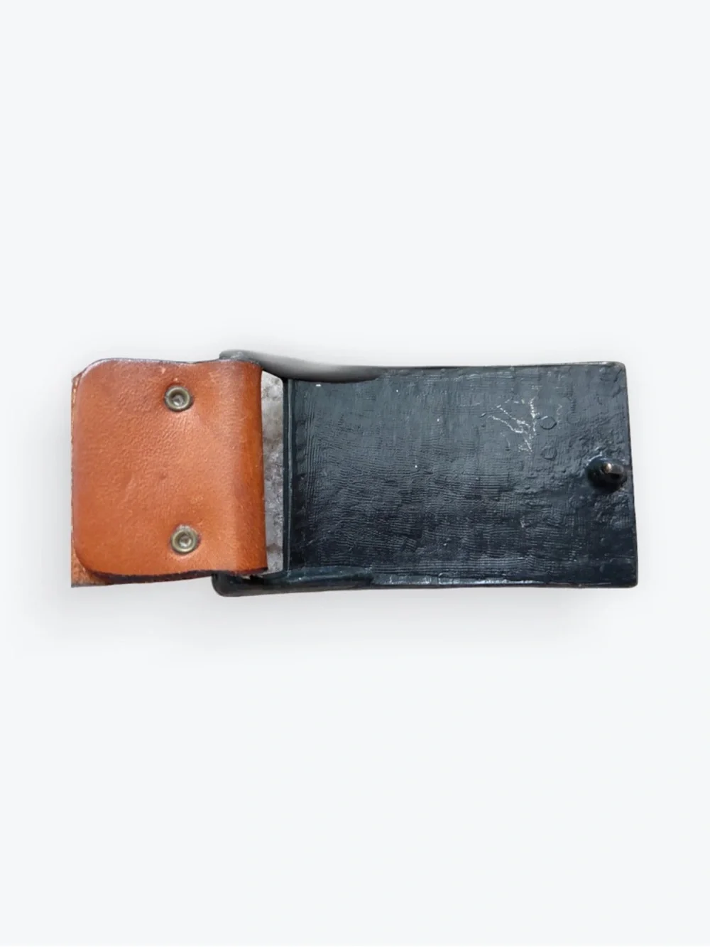 Vintage Wells Fargo Train Buckle and Brown Leather Belt